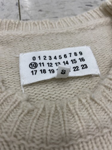 Maison Margiela Distressed Destroyed Crewneck Sweater Wool Beige S - Picture 3 of 13