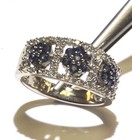 14k white gold .46ct SI1 H diamond sapphire gemstone cluster ring 5.5g 7.25 — photo 7