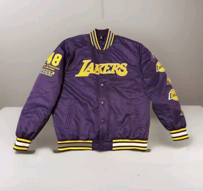 VTG 90s NBA LA LAKERS Los Angeles West 48 SATIN BOMBER JACKET