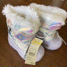 Disney s Frozen Toddler Girl LIGHT UP Winter Boots Size 5 Purple NWT