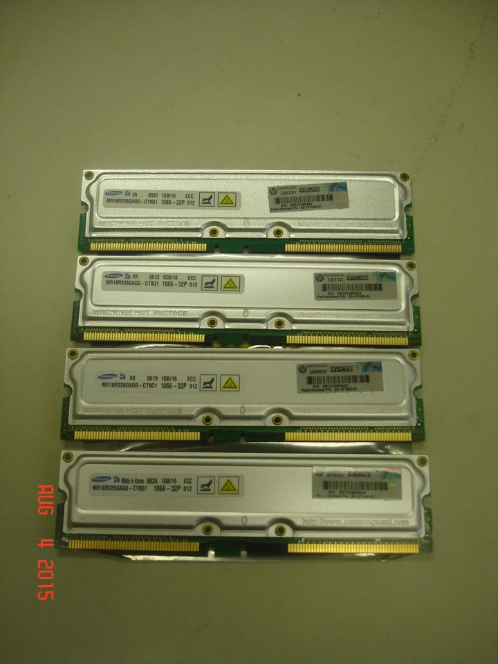 3X-MS7AC-DA 4GB MEMORY KIT FOR HP ALPHASERVER ES47/ES80/GS1280 4 x 20-1F18B-01 - Image 2 of 2