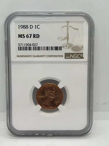 1988-D Lincoln Cent-NGC MS 67 RD #1137