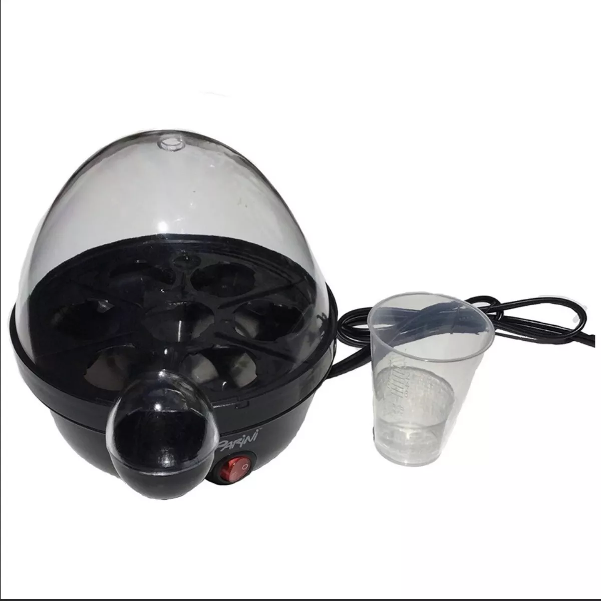 Parini black clear lid Round Electric egg cooker hard boiled eggs