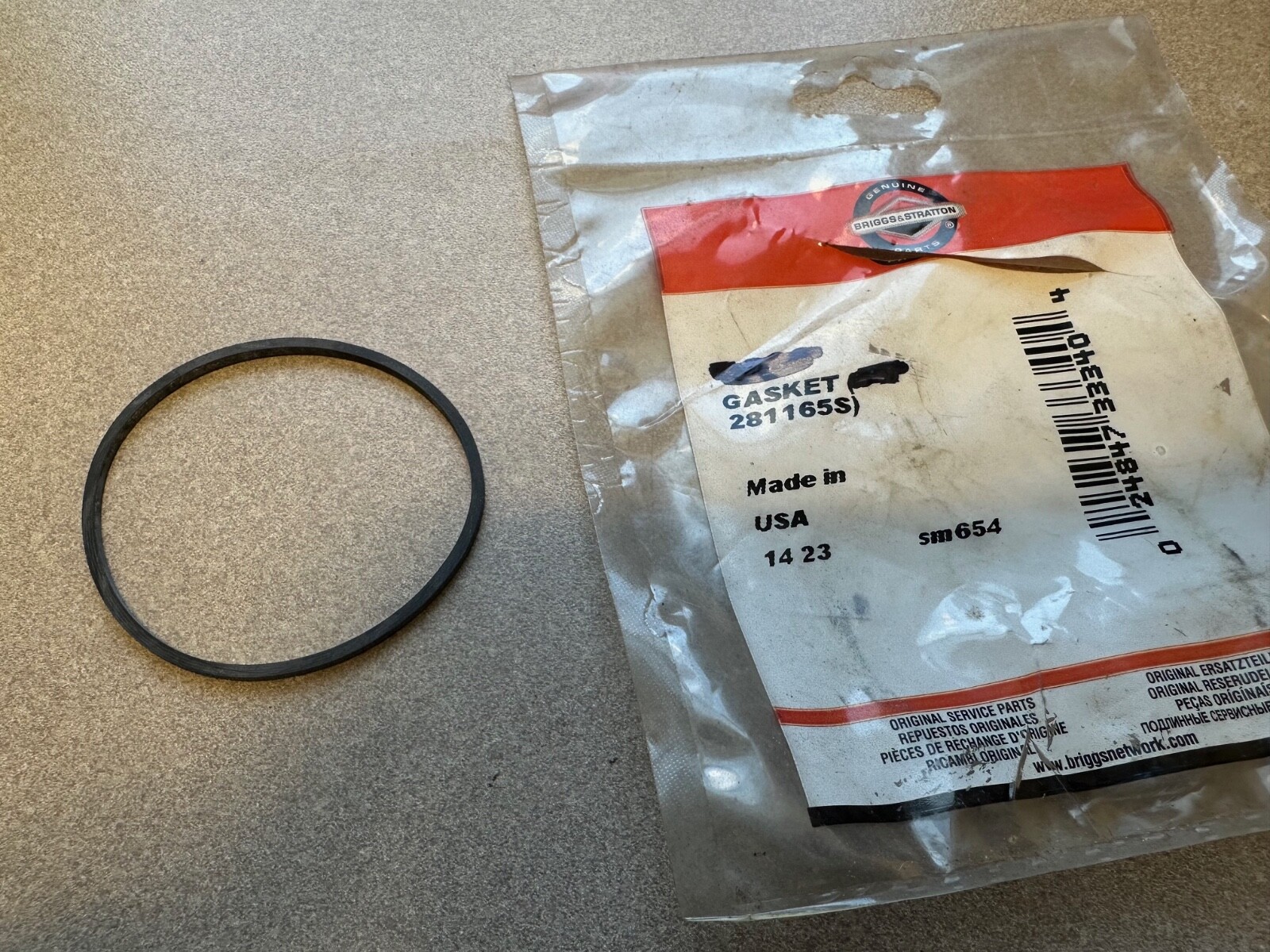 NOS Genuine Briggs & Stratton 281165S Carburetor Bowl Gasket Seal ...