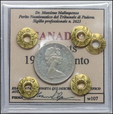 Moneta inglese CANADA 10 cents 1965 in Argento Regina Elisabetta II Inghilterra