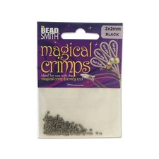 Beadsmith Magical Crimps Black Oxide Plated 100/pkg.