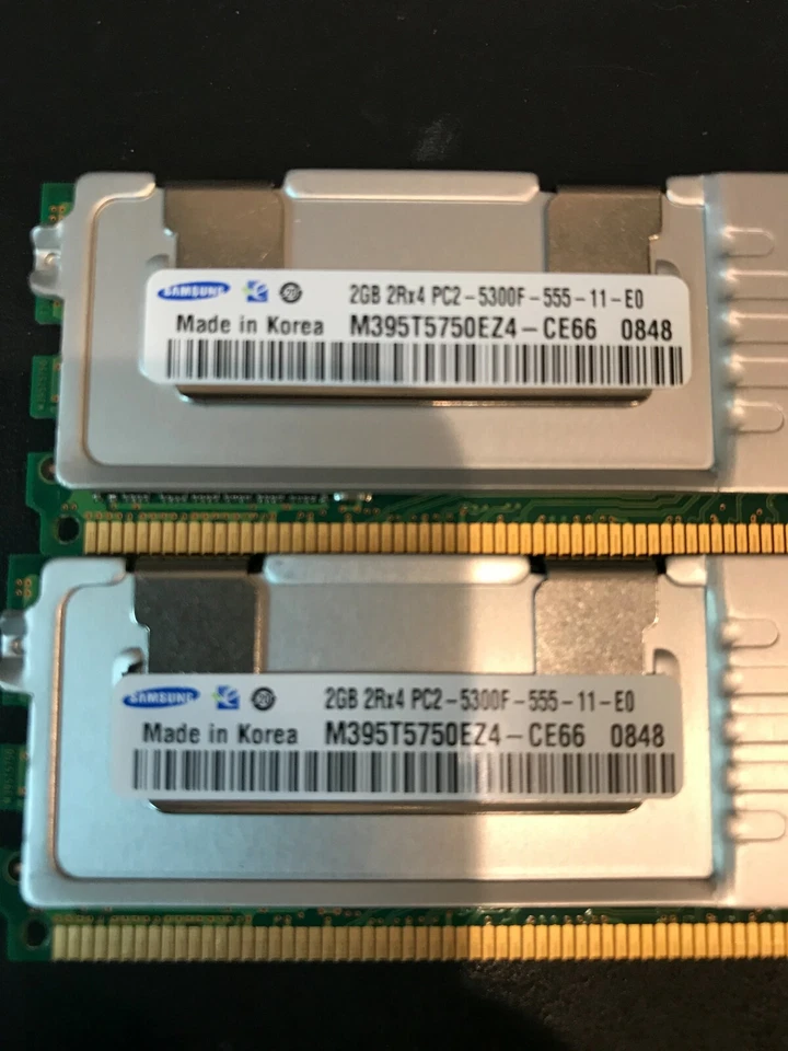 Samsung 2 x 2GB 2Rx4 PC2-5300 CL5 ECC DDR2 SDRAM (2 x 2GB=4GB) - Image 2 of 3