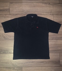 burberry black polo mens