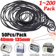 Lot 50Pc Black Rubber Drive Belt For Cassette Player Recorder Repair Replacement