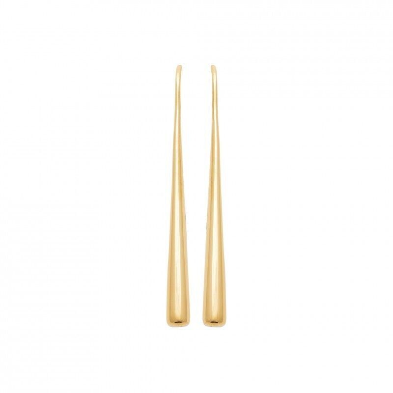 Boucles d'oreilles pendantes en plaqué or 750 millièmes au fini brillant miroir