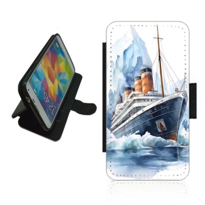 Titanic Phone Case Wallet flip cover TITA1 For Samsung / iPhone iceberg