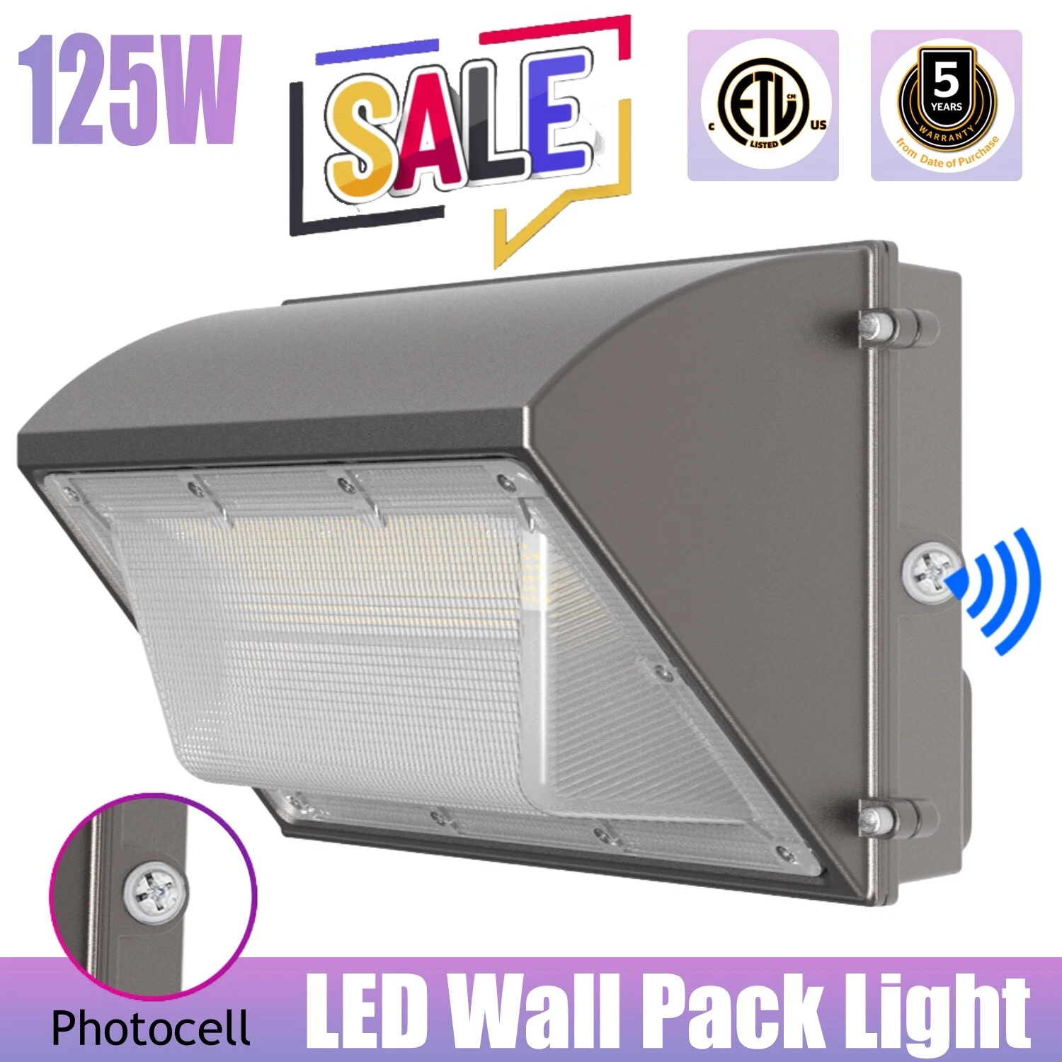 Outdoor Wall Lighting 125-Watt LED Floodlight IP65 5500k White 100-277v 130LM/W