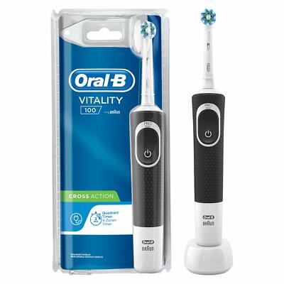 Oral B Vitality 100 Black Criss Cross Electric Rechargeable Toothbrush 