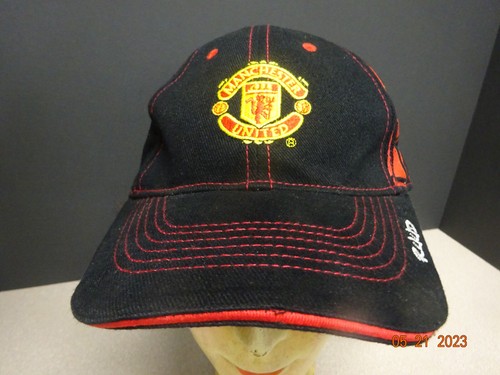 Manchester United Soccer Club Futbul Hat Cap Strap Back Black Red Mens