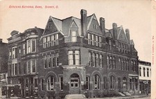 Sidney OH Ohio Citizens National Bank Advertising Downtown c1907 Vtg Postcard X7