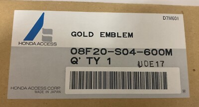 HONDA CIVIC 1998-1999 GOLD EMBLEM # 08F20-S04-600M OEM (C10-2)RR