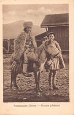 B050 Romania 1918 Romaenische Hirten Peasants Shepherd riding Donkey postcard