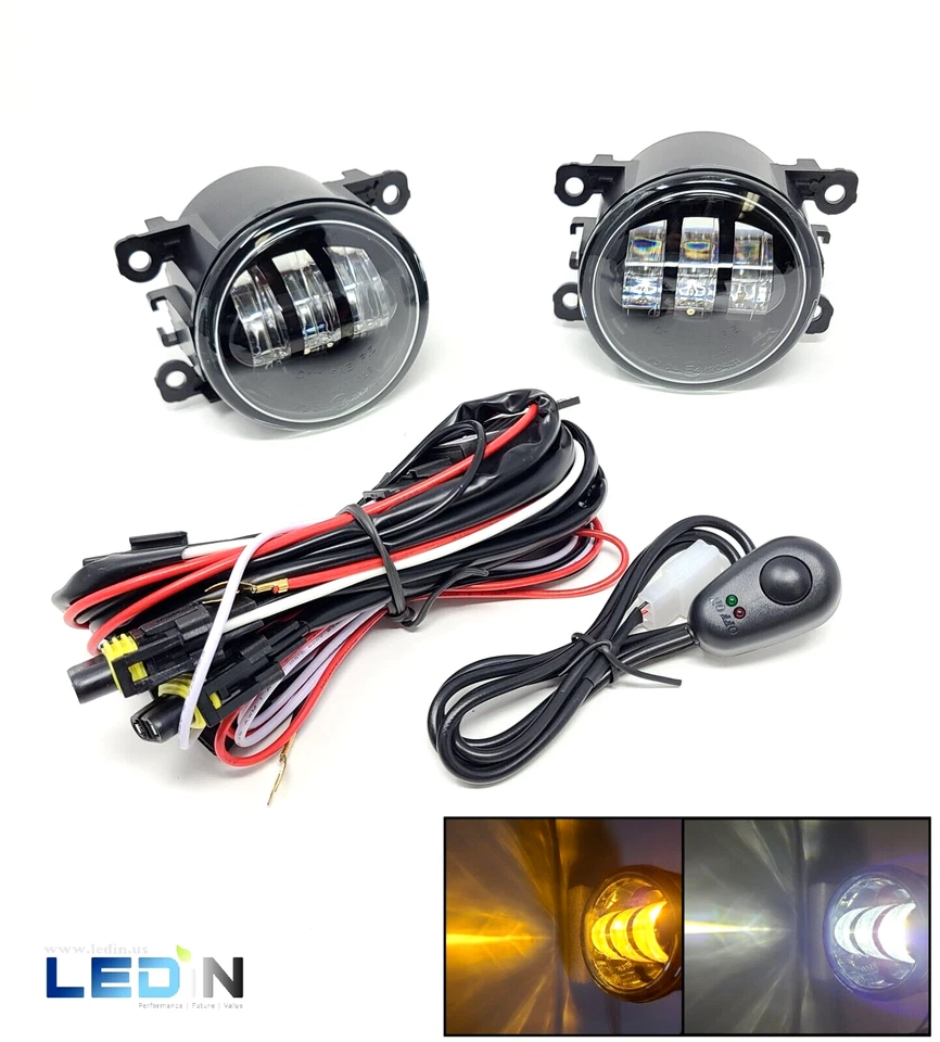 Белые/желтые светодиодные противотуманные фары прозрачные линзы для Acura ILX 2013-2017 годов выпуска с проводным переключателем - Изображение 2 из 4