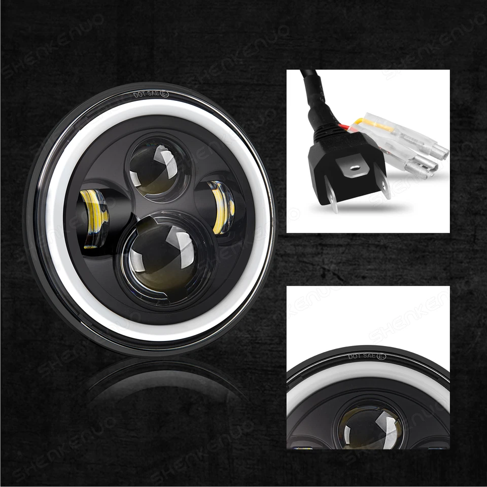 7" inch Motorcycle LED Headlight Hi-Lo Fit for Yamaha Raider S SCL 2008-2016 Foto 2 de 4