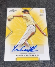 Xavier Cardenas III 2021 Leaf Perfect Game Rookie Auto Yellow #10/20
