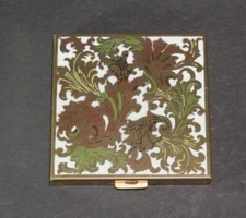 Vintage Volupte Enamel Powder Compact With Mirror 1950's