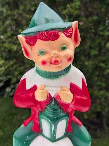 Vintage Empire Plastics VTG Blow Mold Elf on a Snowball - Around 13" Tall - Picture 3 of 9