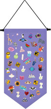 Wall Hanging Brooch Organizer Storage Case Colorful Canvas Pin Board Stand Ename