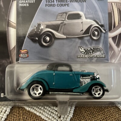 HOT WHEELS HALL OF FAME 1934 THREE WINDOW FORD COUPE | eBay