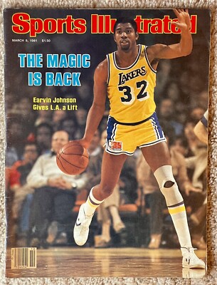 SPORTS ILLUSTRATED 1981 EARVIN JOHNSON NBA LOS ANGELES LAKERS-THE MAGIC IS BACK