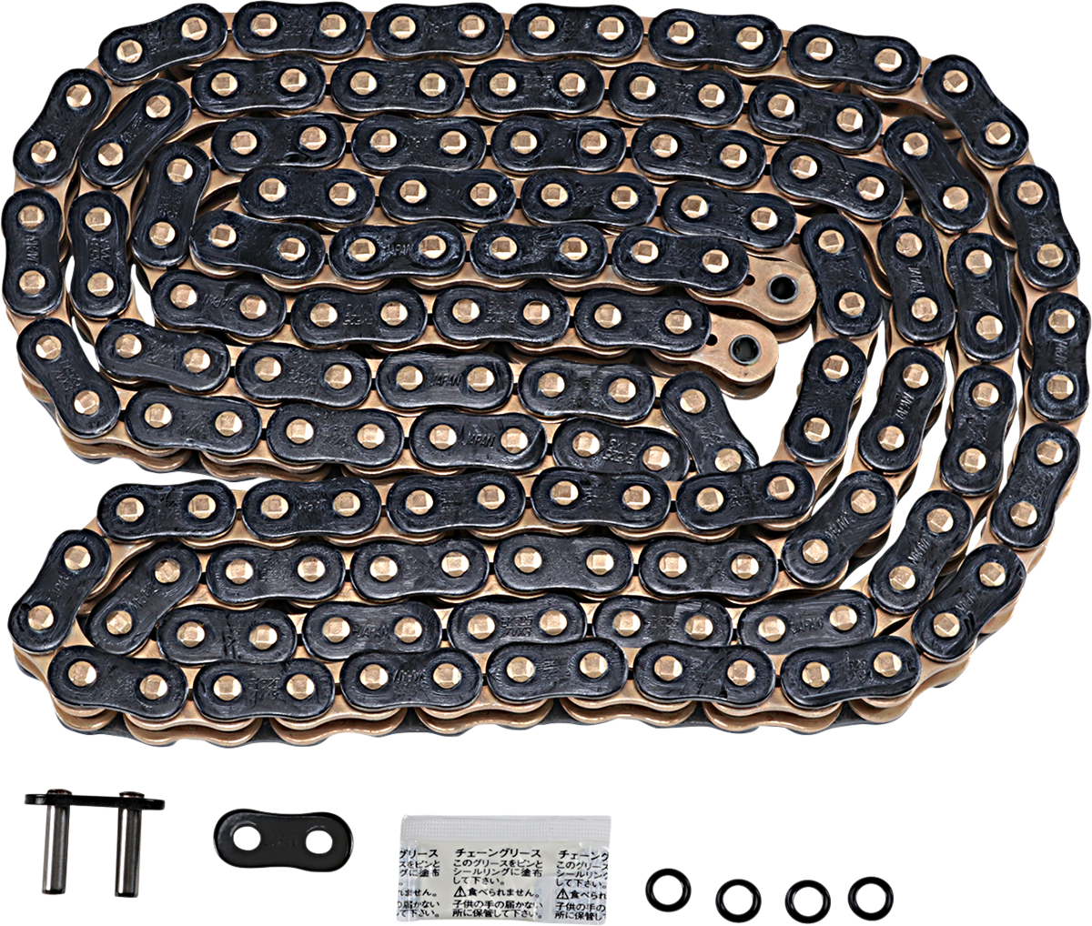 EK Black/Gold 525 160 Links ZVX3 Sealed Extreme Sportbike Chain