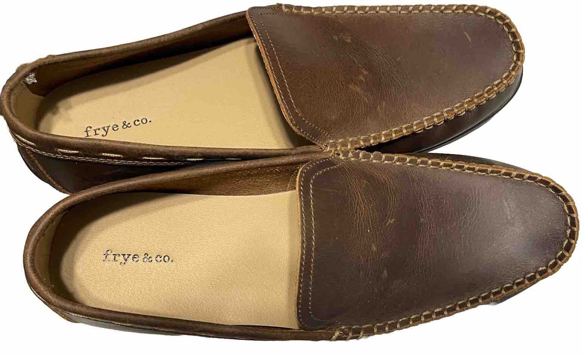 Frye Mens Lewis Venetian Driving Penny Loafer Brown Leather 