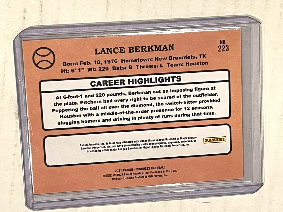 Lance Berkman Houston Astros 2021 "Big Puma" Panini Donruss Día del Presidente/50 Foto 2 de 2