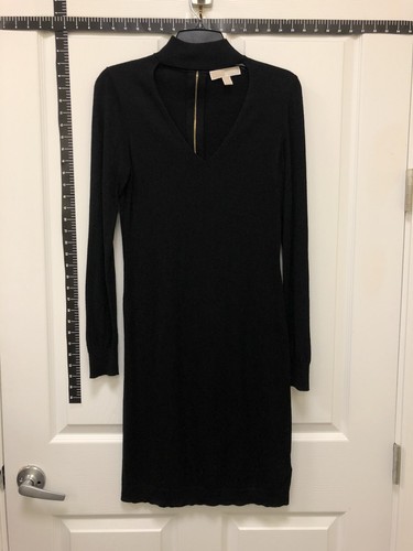 Michael Kors Sweater Dress Black W/Gold 