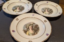PORCELANA REAL SAN PAULO SET OF 3 SOUP BOWLS   PORTRAIT     EXC  USED COND