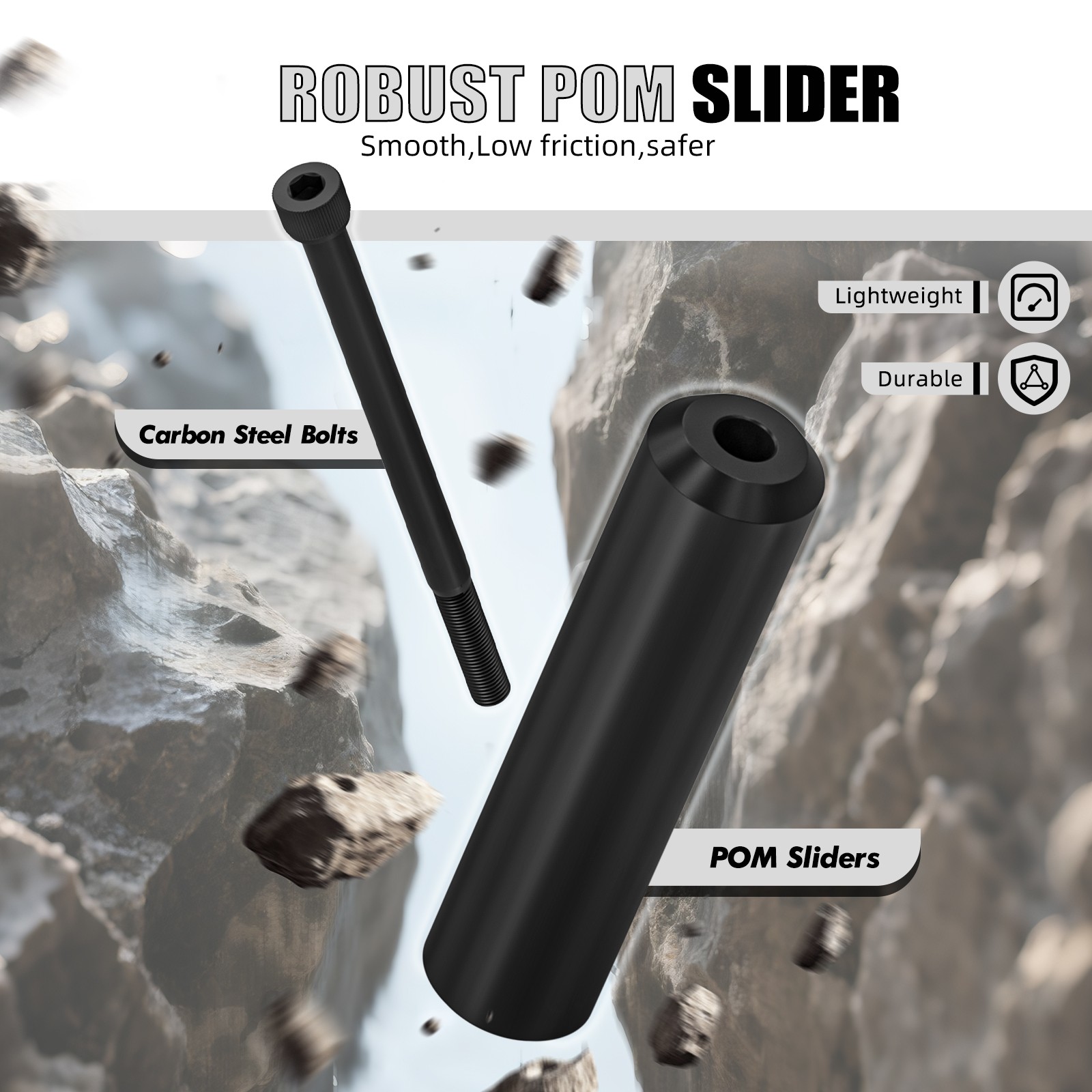 6.5" Rear Shock Mount Frame Sliders For Harley Sportster 1200 Low XL1200L 08-11