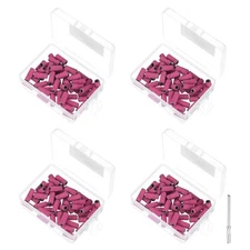 200pcs 150 Grit Sanding Band for Nail Drill with 3.1mm / 1/8" Mandrel, Rose Red