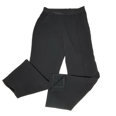 Cinq à Sept Brianne Crepe Slit Leg Trousers Black High Rise Slim Straight 10