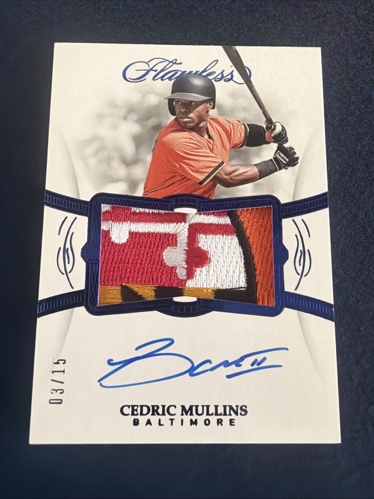 🔥 2019 PANINI FLAWLESS CEDRIC MULLINS AUTO ROOKIE RPA PATCH RC /15🔥