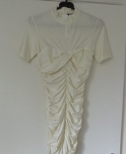 Alexander Wang Ruched Satin-Jersey mini Party/Prom dress in Cream Size Small