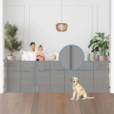 Reinforced 100 Wide Retractable Baby Gates with Support Rods, Upgrade Extra Lon