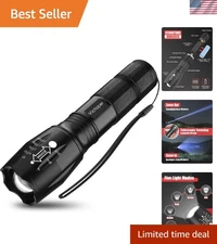 2000 Lumens Adjustable LED Flashlight - Waterproof Tactical Torch for Outdoors