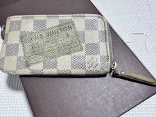 LOUIS VUITTON Damier Azur Pochette Cles Compli Coin Purse N63805 LV Auth