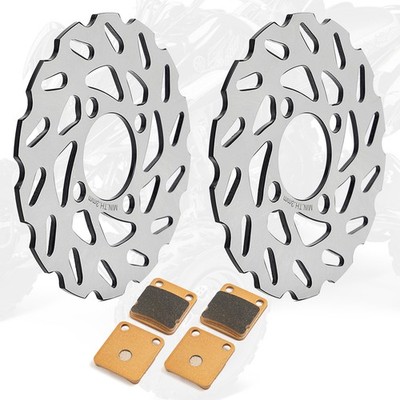2x Front Brake Discs Rotors + Brake Pads For Yamaha Banshee 350 YFZ350 1990-2006