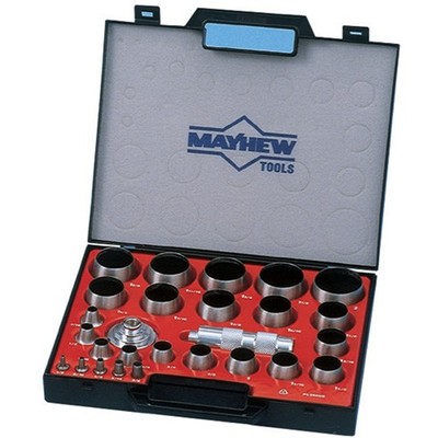 Mayhew Tools MY66002 Hollow Punch Set, 27-piece, fractional