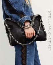 Stella Mccartney Faux Leather Shoulder Bag Falabella Auth Black Women UK 122668