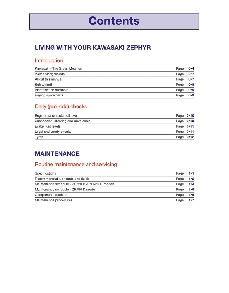 Kawasaki ZR550 & 750 Zephyr Fours (1990-1997) Haynes Repair Manual - Image 3 of 4