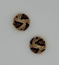 Vintage Disco Richard KERR Embellished Dome Statement Earrings Collectors