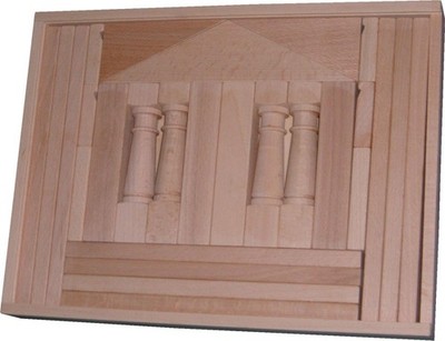 Holzspielzeug Baukasten Domizil 4 natur BxHxT 37,5x28,5x4,5cm NEU Holzbaukasten