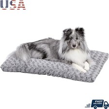 Medium Dog Bed Ultra Plush Crate Mat Cozy Cushion Non-Slip Washable Pets New