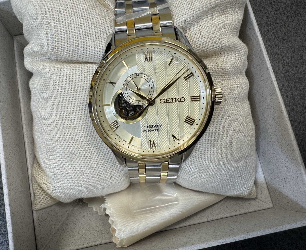 Seiko Presage Japanese Gardens Automatic Cream Dial Men's Two Tone